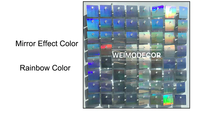 China Weimodecor Sequin Panel Mirror effect color-- Rainbow colour