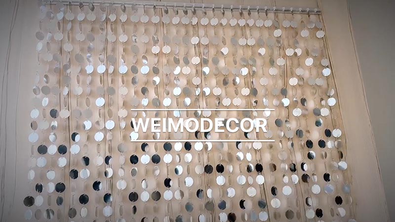 Sequin curtain with 3cm silver circle sequins for decoration