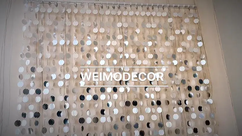 Sequin curtain with 3cm silver circle sequins for decoration
